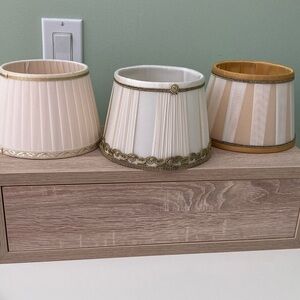 Elegant Cream and Gold Lampshade Set